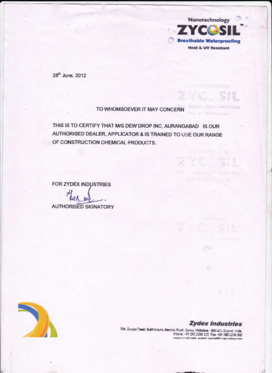 Zydex Authorization Certificate